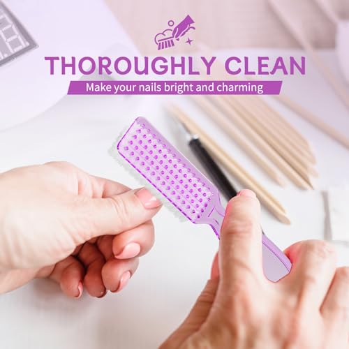 12 Pcs Handle Grip Nail Cleaning Brushes - Manicure & Pedicure