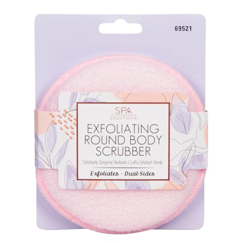 CALA Exfoliating Round Body Scrubber - Dual-Sided Pink Spa Tool