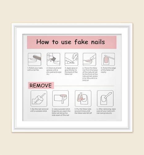 Haozerart Handmade Press On Nails - Medium Almond Pink French Tips