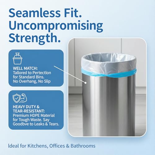 1.2 Gallon Drawstring Trash Bags, Unscented, Leakproof, 150 Count