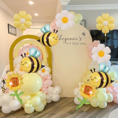 Bee & Flower Foil Balloon Set for Baby Showers & Gender Reveals