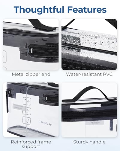 BAGSMART TSA Approved Toiletry Bag Set - 3 Pack Clear Travel Organizer