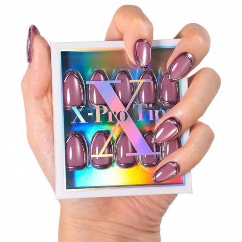 SXC Cosmetics Press On Nails X1 Series Short Almond 036 Amethyst Velvet