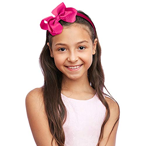 SIQUK 12-Pack Grosgrain Bow Headbands for Girls - Multi-Color