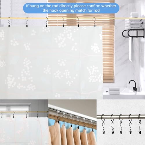 304 Stainless Steel S Hook Curtain Clips - 45 Pack, 3 Inch Black for String Lights & Party Decorations
