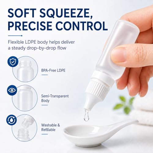 Adkoat 5PCS 15ml Refillable Dropper Bottles with Funnel