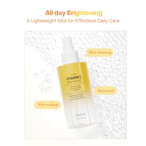 AVCA Vitamin C Brightening Face Mist - Hydrating Spray for Radiant Skin, 5.07 fl oz