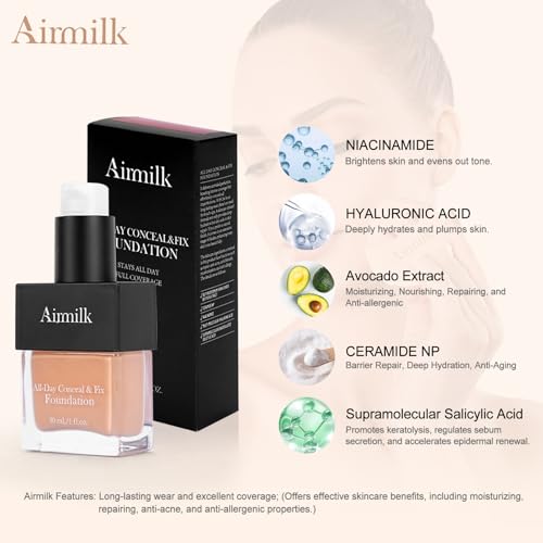 Airmilk Long Lasting Foundation Makeup 30ml - Medium Neutral