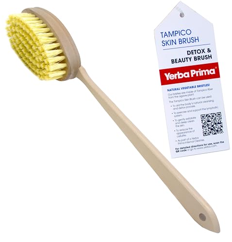 Yerba Prima Tampico Natural Skin Brush for Exfoliation & Dry Brushing