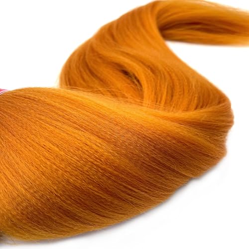 30 Inch Ginger Burnt Orange Pre-Stretched Braiding Hair - 6 Bundles