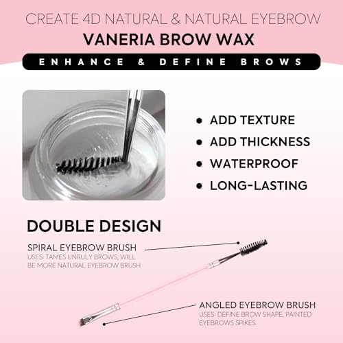 VANERIA Clear Eyebrow Gel & Brow Soap with Double-Head Brush - Waterproof, Hold & Define 14g (2 Pcs)