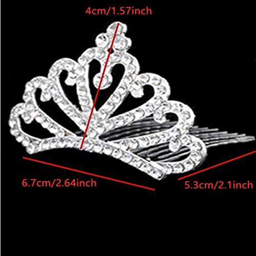 Princess Tiara Comb Set - 2PCS Rhinestone Hair Accessories