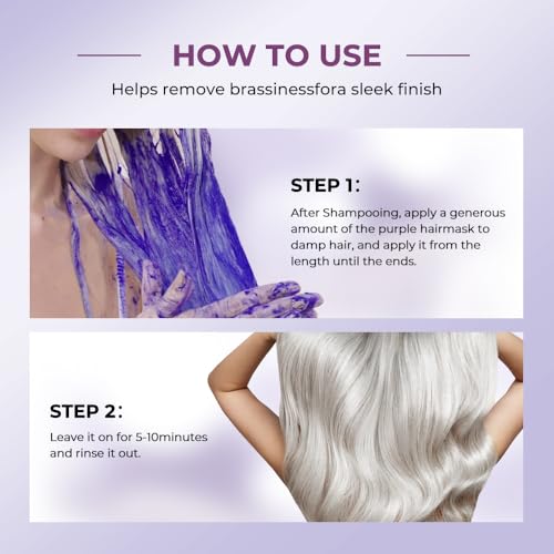 Karseell Purple Hair Mask, 16.90 oz | Neutralizes Brass Tones For Blonde, Bleached, Silver, or Color Treated Hair