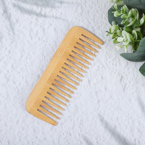 Bamboo Wide Tooth Comb for Detangling All Hair Types - Eco-Friendly