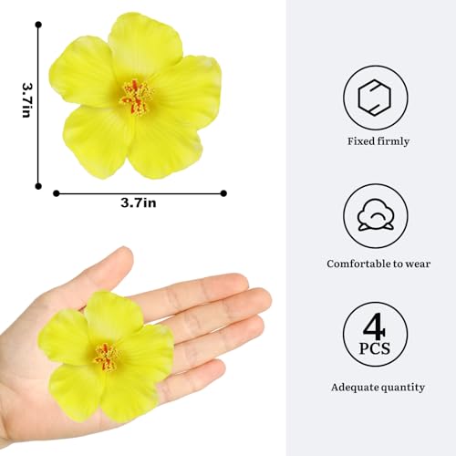 Vodolo 4-Pack Hawaiian Flower Hair Clips – Tropical Accessories
