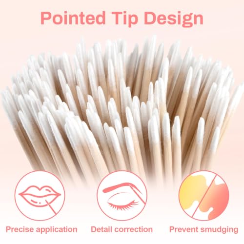 RAQEHO 400 Count Precision Tip Cotton Swabs - Disposable Micro Swabs for Beauty & Cosmetics