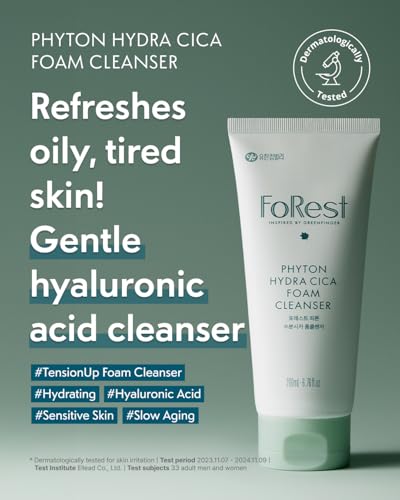 GREEN FINGER FOREST Hydrating Cica Foam Cleanser - Sensitive Skin, Low pH, Deep Cleansing - 6.76 fl oz