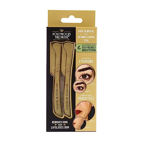 Hollywood Browzer Dermaplaner & Eyebrow Razor Duo - Gold