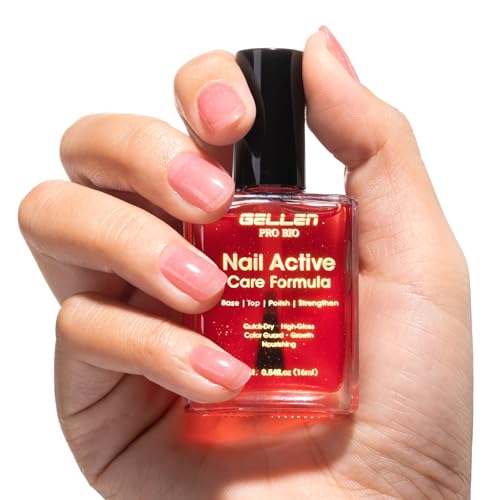 GELLEN One-Step Nail Strengthener & Polish - Ultra-Glossy Rose Red