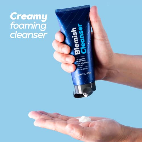 Hanhoo Men’s Blemish Cleanser with Bamboo & Sea Salt - 5.07 Fl. Oz.