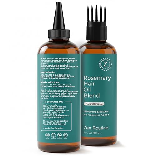 Zen Routine Rosemary Oil for Hair Growth Set with Scalp Massager