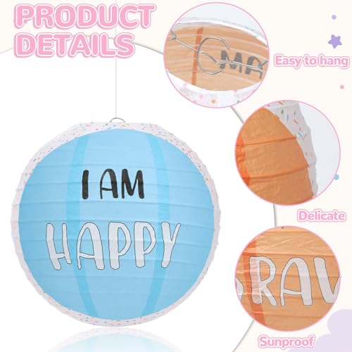 6-Pack 8-Inch Pastel Hanging Paper Lanterns for Celebrations