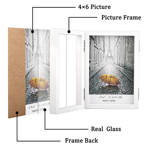 4x6 Triple Picture Frame - Side-by-Side Display with Real Glass
