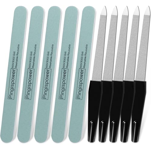 10-Piece Metal Nail File & Buffer Set for Salon-Quality Manicure