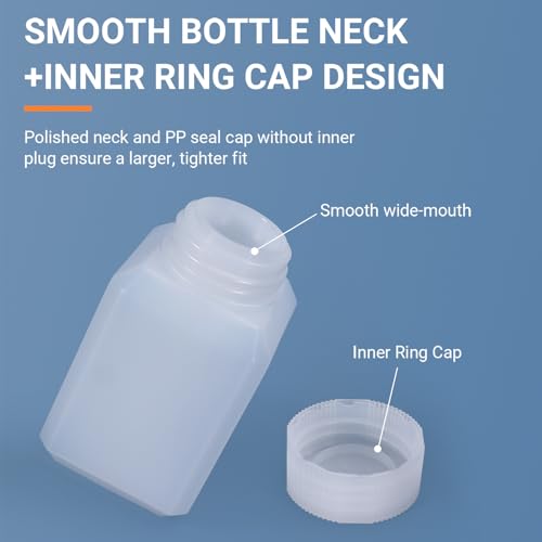 16oz Translucent Reusable Plastic Bottles with Caps - 6 Pcs