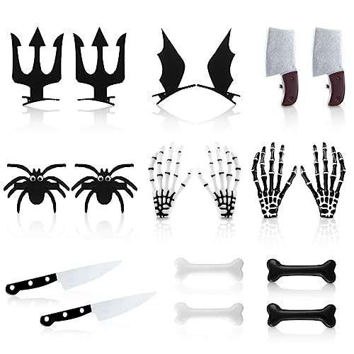 Halloween Hair Clips Set for Women - Spooky Gothic Accessories, 18 Pieces