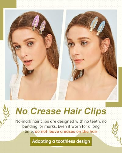 Mesovor 8 Pack No Crease Hair Clips for Women, Non-Slip & Durable
