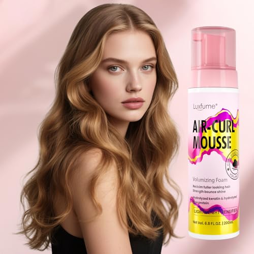 Luxfume Air-Curl Mousse for Natural Curl & Shine, Volumizing Hair Foam