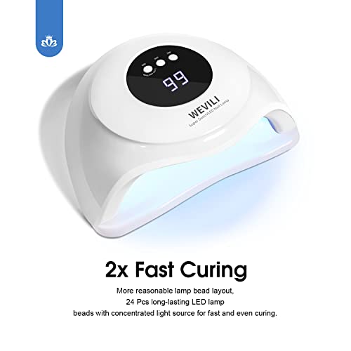 WEVILI 72W UV Nail Lamp with Smart Sensor & LCD Display