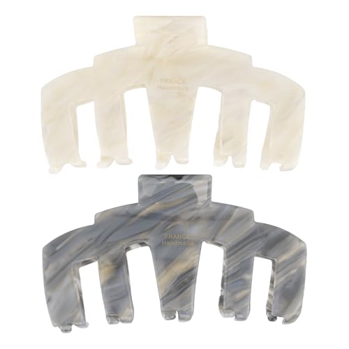 2 Pack Large Marble Acetate Claw Clips for Thick Hair - COZYISLE
