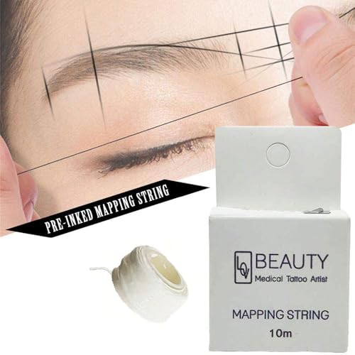 Pre-Inked Brow Mapping String for Microblading - 32ft White