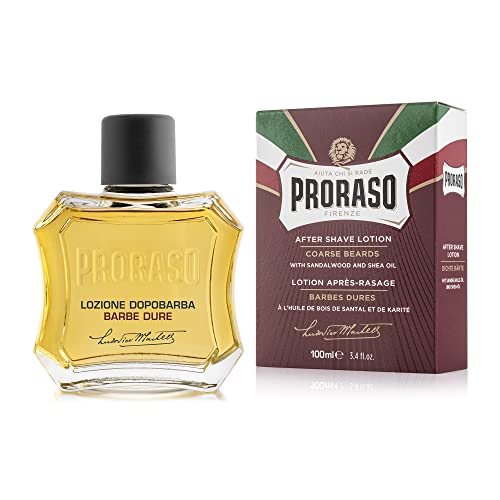 Proraso After Shave Lotion - Sandalwood Oil & Shea Butter for Coarse Beards