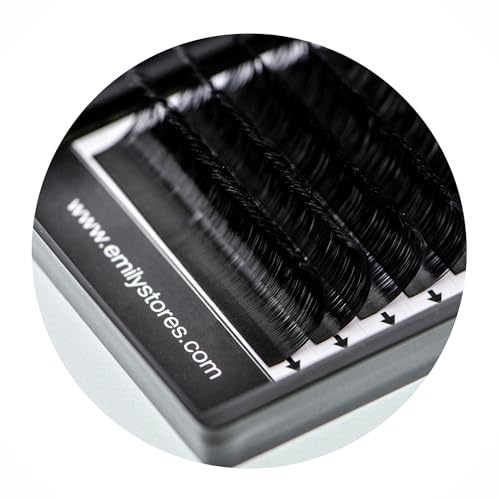 EMILYSTORES 12mm D Curl Individual Eyelash Extensions, 0.25mm Thickness