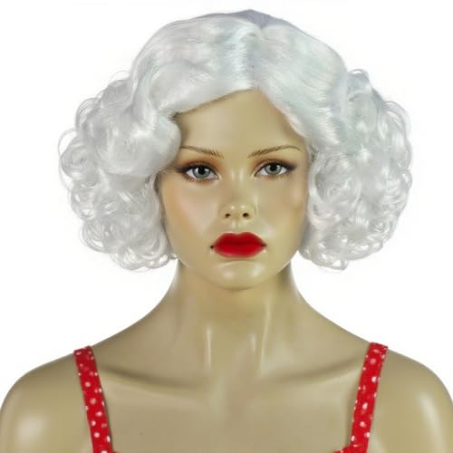 ANOGOL Blonde 613 Short Curly White Wig Bob Wigs for Women - Platinum Blonde, Style Variation Blonde1