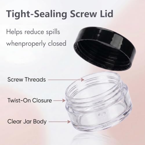 25-Pack 5g Travel Sample Containers with Leak-Proof Lids