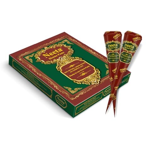 Neeta Ready-to-Use Herbal Henna Paste for Hair - Reddish Brown, Pack of 12