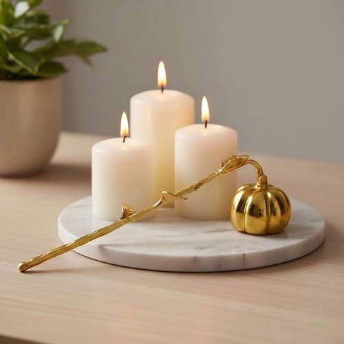 AIM & GGKK Gold Pumpkin Candle Snuffer - Decorative Long Handle Extinguisher