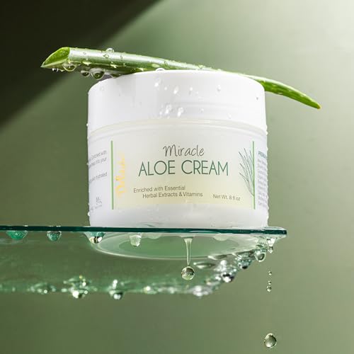 Deluvia Miracle Aloe Cream - Organic Aloe Vera Moisturizer for Face & Body, Soothes Eczema & Psoriasis