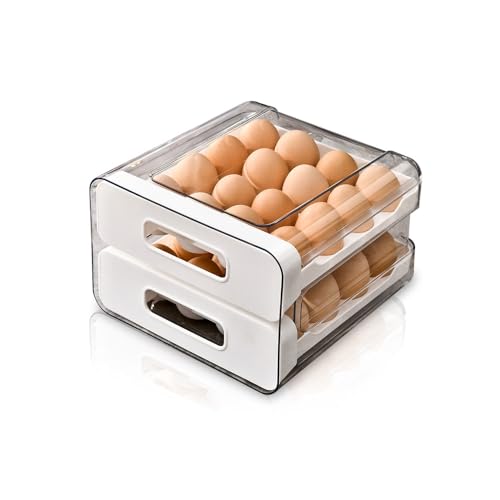 Koja 32-Egg Stackable Fridge Organizer with 2 Drawers - BPA-Free