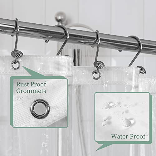 70x60 Clear PEVA Shower Curtain Liner with 3 Magnets