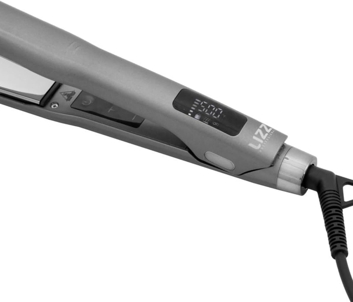 Professional Hair Straightener - Titanium Black Plates, LCD Display, 500°F, Anti-Frizz, Dual Voltage