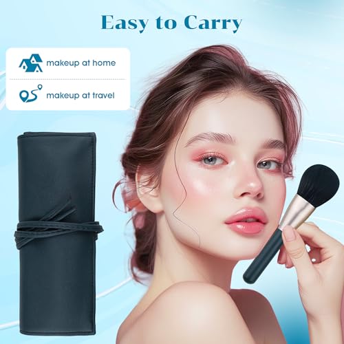 Dark Green 7-Piece Professional Makeup Brush Set with Pouch