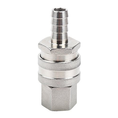 304 Stainless Steel Quick Disconnect Set for Homebrewing - 1/2" FPT & Barb Connectors