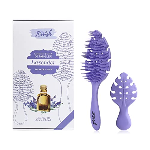 Purple Curl Defining Brush - 2-Pack Detangling Tool with Lavender Oil