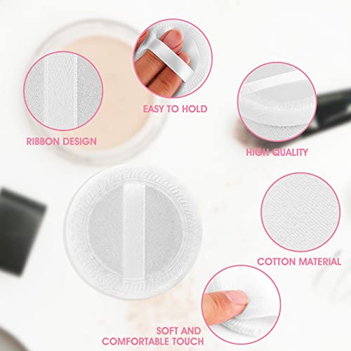 Sibba 12-Piece Velour Makeup Puff Set - Round Applicators for Face & Body