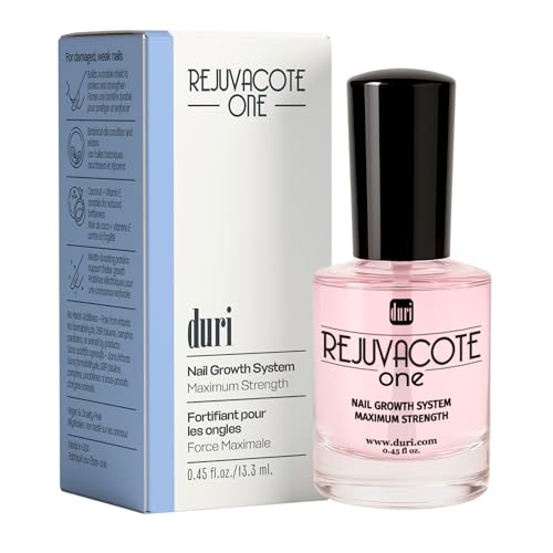 Duri Rejuvacote 1 Original Maximum Strength Nail Growth System Base and Top Coat - Nail Hardener Repair Chipping Strengthen Breaking and Brittle Treatment, by Duri Cosmetics (Pack of 1)